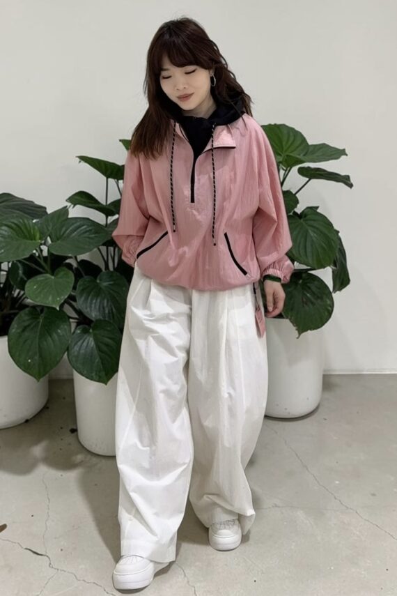 39297 HOODED FAUX-LAYERED LIGHTWEIGHT TOP