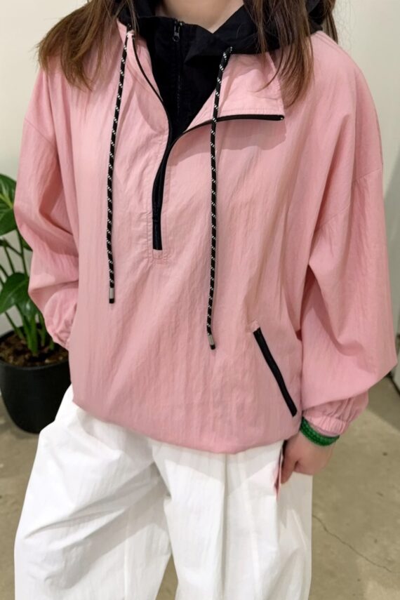39297 HOODED FAUX-LAYERED LIGHTWEIGHT TOP