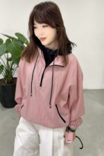 39297 HOODED FAUX-LAYERED LIGHTWEIGHT TOP